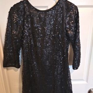 Black Sequin Mini Dress